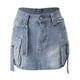 thumbnail image 5 of Falda cargo vaquera desgastada slim fit para mujer - Elegante falda vaquera ajustada de cintura alta - S-XL, 5 of 6