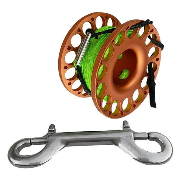 Soidarity Carrete de línea de guía de carrete de dedo de buceo de cueva de aleación de aluminio de 30 m naranja Type3 NO3