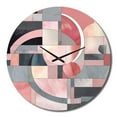thumbnail image 2 of Designart "Transcendent Angles in Pink I" Abstract Shapes Oversized Wall Clock, 2 of 5