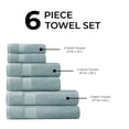 thumbnail image 5 of Regency Heights 6-Piece Bath Towel Set, 100% Turkish Cotton Bath Towels, Quick Dry, Absorbent Bath Towels, Hand Towels, Wash Towels, Seafoam, 5 of 8