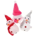 thumbnail image 1 of ColoMX Adorno de muñeco de nieve de cristal, adorno de Navidad de dibujos animados de cristal luminoso, 3 uds., 1 of 7