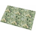 thumbnail image 2 of Shag Bath Rugs Watercolor Floral Green Leaves Seamless Plush Soft Fluffy Doormat Floor Carpet,Non-Slip Living Room Bedroom Kitchen Entryway Door Mats Country Botanical, 2 of 6
