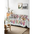 thumbnail image 3 of Spring Easter Couch Cover, Colorful Cute Rabbits Eggs Flowers Green Plaid Sofa Cover Blanket for 1 Seat Cushion, Sectional Sofa Slipcover Furniture Protector for Living Room Bedroom 71''x91'', 3 of 9