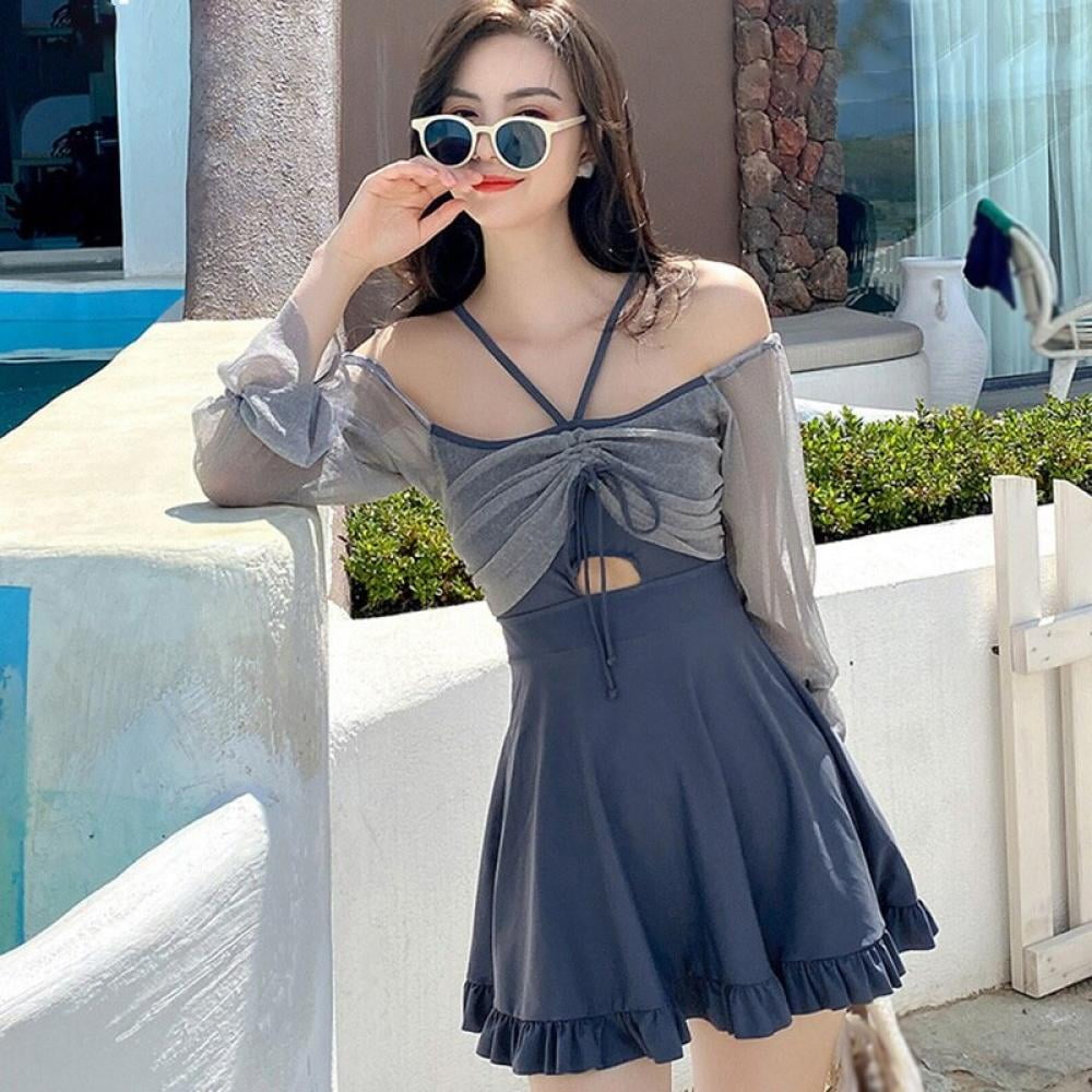 Pretty Comy Women Sexy Swimsuit Two Pieces Korean Style Long