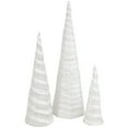 thumbnail image 5 of Northlight Glittered Cone Tree Christmas Decoration - 23.5 - White and Silver - Set of 3, 5 of 6