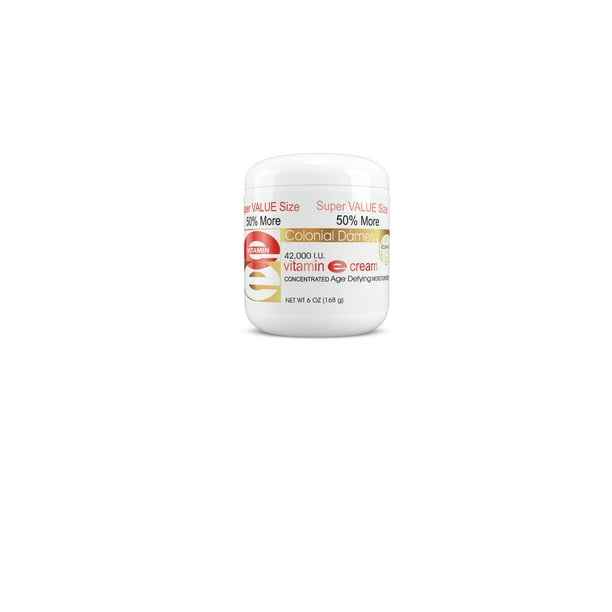 Colonial Dames Crema Hidratante Concentrada Vitamina E 42 000 U.I. Para hidratar e hidratar la piel seca agrietada y las líneas finas.