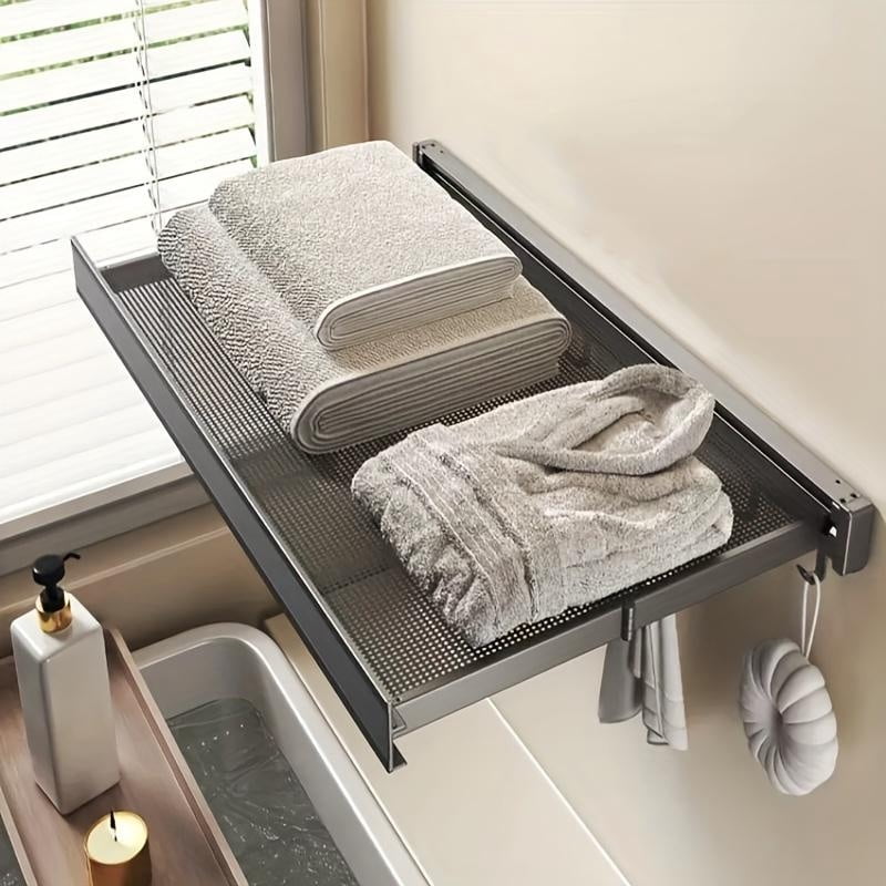 Compact Design Space-Saving Invisible Folding Balcony Net Cloth Drying Rack