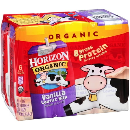 - Horizon Organic Low-Fat Vanilla Milk, 8 Fl. Oz., 6 Count