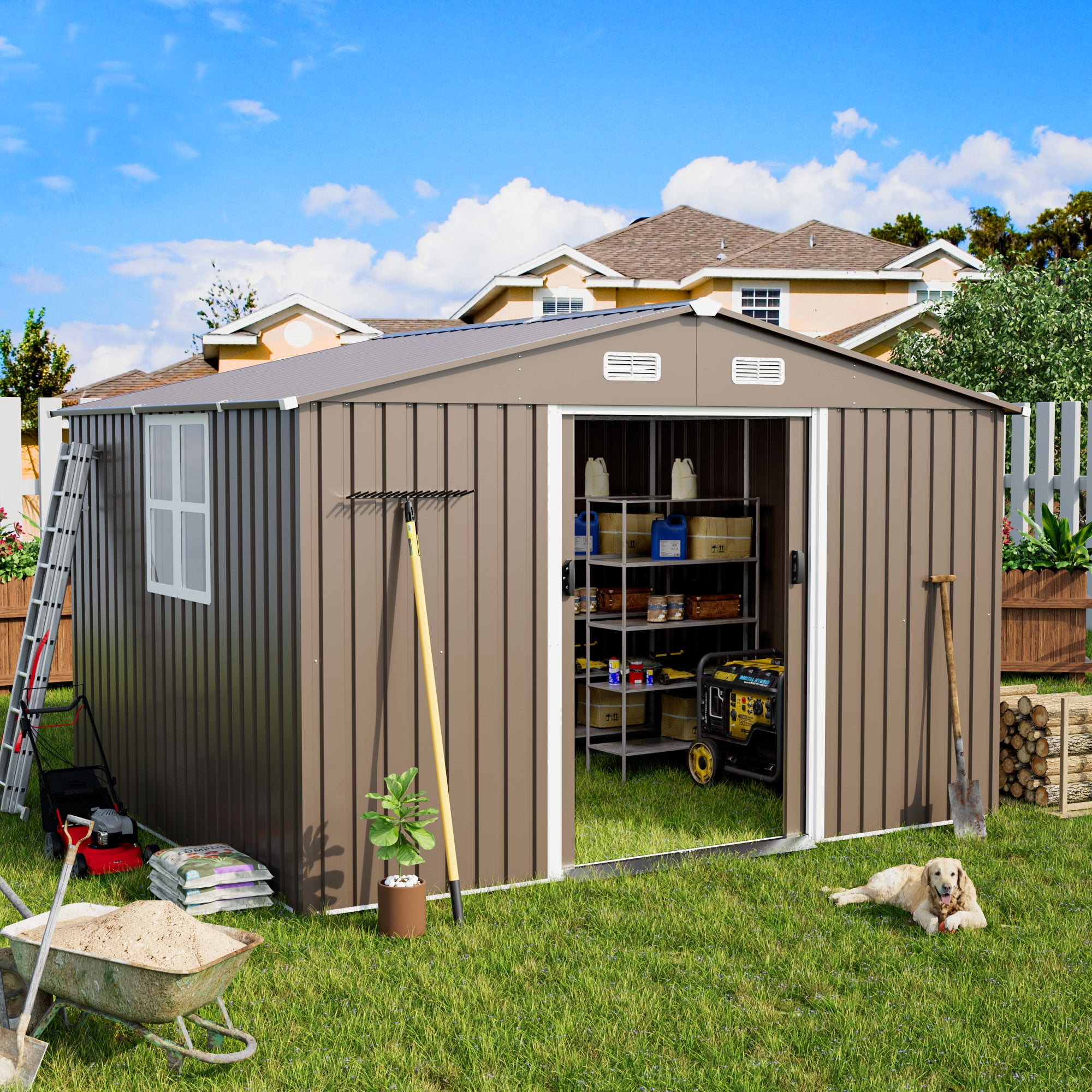 Gotland 10 x 8 FT Metal Tool Storage Shed - Waterproof Outdoor