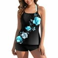 thumbnail image 2 of Xdegoge Tankini Swimsuits for Women Tummy Control Full Coverage High Waist Modest Tankinis Bathing Suit Adjustable Strap Tops Floral Print Swim Suits with Shorts, 2 of 4