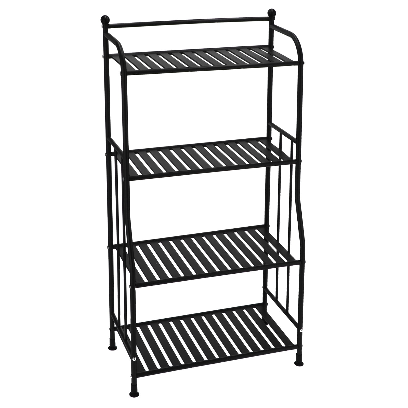 WALFRONT Kitchen 4‑Tier Metal Rack Standing Utility Shelf