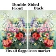 thumbnail image 4 of Watercolor Painting of Beautiful Summer Spring Floral Flowers Poppy Daisy House Flag 28 x 40 Inch, Double Sided Large Garden Yard Welcome Flags Banners for Home Lawn Patio Outdoor Decor, 4 of 4