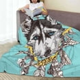 thumbnail image 6 of Honeii Husky With Dreamcatcher Print Fleece Blanket - Throw Blanket for Bed, Sofa, Couch, Camping, and Travel , Microplush Ultra Soft Warm Blanket-80"x60", 6 of 7