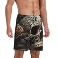 thumbnail image 2 of Sikiie Vintage Pattern Flower Skull Mens Pajama Shorts, Lightweight Lounge Pant with Pockets Soft Sleep Pj Shorts for Men3X-Large, 2 of 6