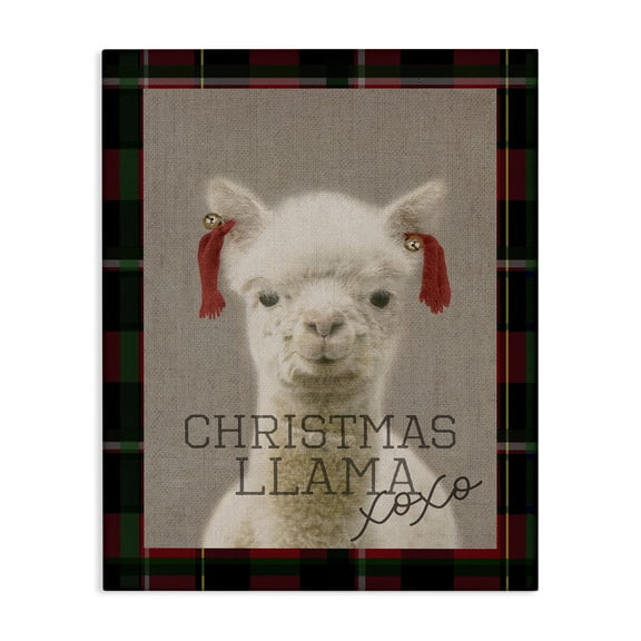Stupell Industries Eclectic Christmas Llama Xoxo Canvas Art, 24 x 30, by Lil' Rue