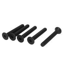 Uxcell M8 x 60mm Metric Hex Socket Countersunk Flat Head Screw Bolts Black (5-pack)