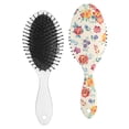 thumbnail image 2 of Floral and Skull Hair Brush, Retro Vintage Botanical Print Detangling Brush with Artistic Watercolor Floral Design, 2 of 7