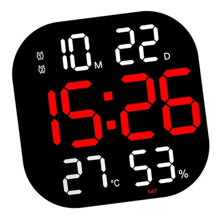 Energy Efficient Digital Clock Large Screen Display Multifunction Temperature Date Alarm Quiet Running Design