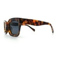 thumbnail image 6 of SA106 Womens Luxury Beveled Thick Horn Rim Rectangle Fashion Sunglasses Tortoise - Black, 6 of 8