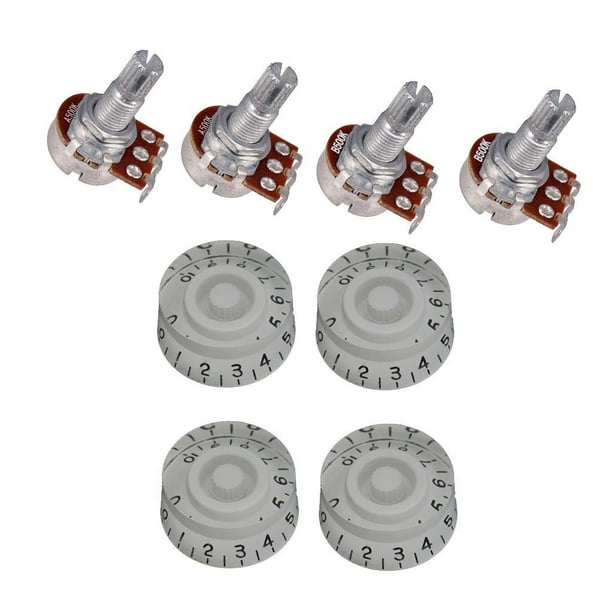 Perillas de control de velocidad de guitarra y potes de volumen Yuyangstore Potenciómetro de guitarra 500k Blanco