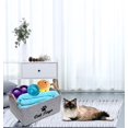 thumbnail image 2 of Caja de almacenamiento de juguetes para mascotas de fieltro, muy adecuada para guardar juguetes, accesorios y suministros para mascotas, gato, gris claro, 2 of 5