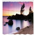 thumbnail image 3 of Ambesonne Nature Shower Curtain, Landscape Lake Tahoe, 69"Wx75"L, Dark Brown Peach, 3 of 3