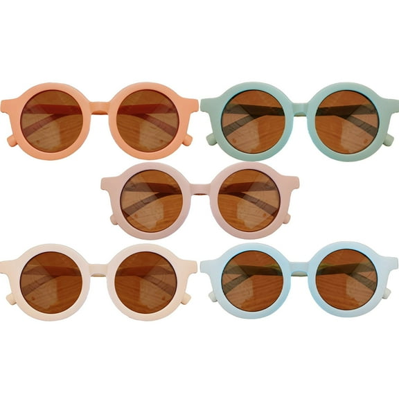 GJX 5Pcs Baby Sunglasses,Comfortable and Lightweight Toddler Sunglasses Age 2-4,Trendy Design Infant Sunglasses,Style1