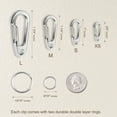 thumbnail image 3 of 5pcs Stainless Steel Spring Snap Quick Link Carabiner Clip Duty, Large Carabiner Clip for Pet Tag/ Collar, Cat/Dog Leash, Key ring and Harness, 3 of 3