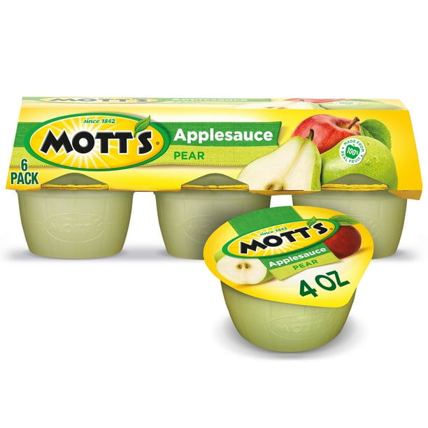Mott's Pear Applesauce, 4 oz cups, 6 count