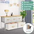 thumbnail image 5 of Bigroof Dresser for Bedroom with 5 Storage Drawers, Wide Dresser Chest of Drawers Fabric Dresser with Sturdy Steel Frame, 5 of 6