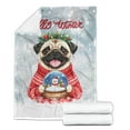 thumbnail image 2 of Hello Welcome Winter Pug Holding Snow Globe Snowman Cozy Fleece Blanket Dog Lover Gifts Warm Soft Throw Blanket - 13015, 2 of 5