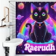 thumbnail image 3 of Rainbow Space Cat-2 Shower Curtain Bathtub Decor Bathroom Fabric Waterproof Curtains Shower, 3 of 6