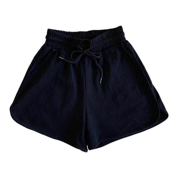 XIAONU Women's Velvet Shorts Drawstring High Waist Short Length Shorts Soft Luxe Daily Casual Shorts