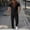 Black, variant on BLTIBY Mens Summer 2 Piece Outfits Waffle Short Sleeve Lace-up Hooded Shirts and Drawstring Pants Casual Loose Beach Loungewear with Pockets White S