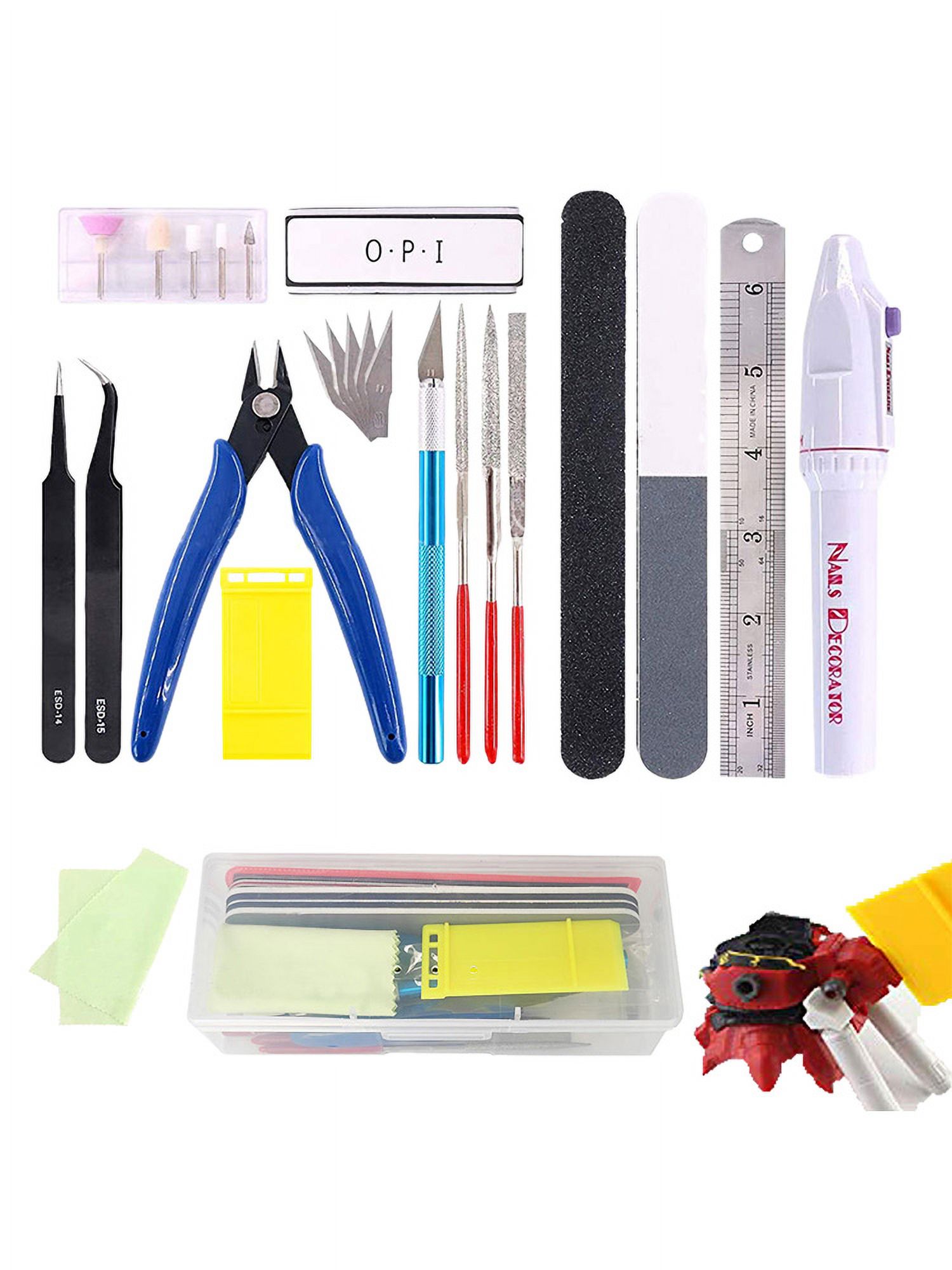 Model Tool Kit, 24 Pieces Miniature Tools Model Kit, Modeling Tools, Model Kits With Box For Buildings, Airplanes, Cars, Robots, Cartoons