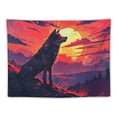 thumbnail image 5 of Chilfamy  Large Wall Tapestry Wolf Red Sun Aesthetic Animal Fantasy Anime Wall Flags Tapestry for Bedroom Living Room Wall Art Decor Tapestries 60x50inch, 5 of 6