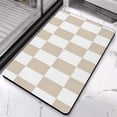 thumbnail image 2 of Checkered Bathroom Rug Runner, Luxurious and Long (20x32in): Non-Slip, Super Absorbent, Large Bath Mat, Soft Microfiber, Machine Washable, Perfect for Bathroom, Bathtub, Hallway, 2 of 5