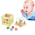 thumbnail image 4 of Aprendizaje del clasificador de forma de laberinto de de madera para regalo de niño de un año sin música Hugo Bloques de actividades Bead Maze, 4 of 10