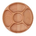 thumbnail image 3 of Plato dividido de madera, plato dividido redondo para alimentos con forma redonda de madera, plato dividido para aperitivos, diseño de última generación Jadeshay A, 3 of 8