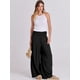 thumbnail image 3 of Pantalones Palazzo ANRABESS de lino para mujer, pierna ancha, cintura alta, negros, 3 of 5