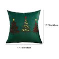 thumbnail image 3 of Lksixu Christmas Throw Pillow Cover, 18x18 inch Green Velvet Christmas Tree Embroidery Pillow Cases, Soft Farmhouse Decorative Pillowcases Winter Holiday Cushion Cover Christmas Decorations for Couch, 3 of 6