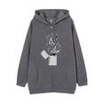 thumbnail image 5 of Sudadera con capucha estilo oscuro hip hop gótico Harajuku Y2Y calavera mariposa cremallera hombres y mujeres chaqueta Harajuku sudadera, 5 of 5