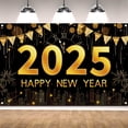 thumbnail image 5 of Telón de fondo de Feliz Año Nuevo 2025 Fondo de Año Nuevo Fondo de fotografía de Feliz Año Nuevo en negro y dorado Fondo de Nochevieja, 5 of 5