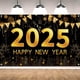 thumbnail image 5 of Fondo de pancarta de feliz año nuevo 2025, pancarta grande de víspera de año nuevo, suministros de decoración de fiesta, cartel de letrero festivo, decoración de fondo, 5 of 5