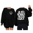 thumbnail image 1 of Arlun,Halloween Chandails en Molleton Grande Taille pour Femmes Mode Imprimé Lettre Coupe Ample Col Rond Pulls Chandails en Molleton Ample Confortable Manches Longues Automne Hiver Sans Capuche Noir3 TG, 1 of 5