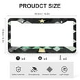 thumbnail image 3 of 2 PCS Christmas Trees Winter Buffalo Plaid Holiday License Plate Cover Farmhouse Holiday Winter Gift Car Front License Plate Frame Stainless Aluminum 2 Hole Car Accessories US Canada Standard, 3 of 6