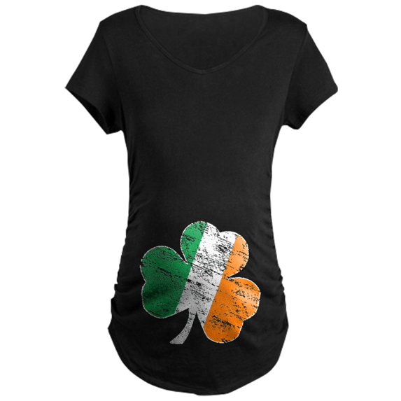 CafePress - Vintage Distressed Irish Flag Shamrock Maternity T - Maternity Dark T-Shirt