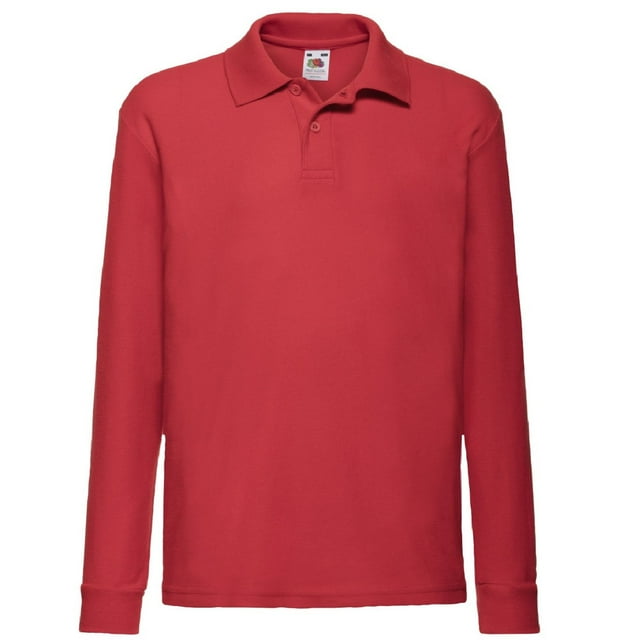 Fruit Of The Loom Polo Piqué 65/35 à Manches Longues pour Enfants / Polos pour Enfants