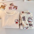 thumbnail image 3 of Sanrio Hello Kitty Winter Pure Cotton Coral Fleece Warm Long Sleeves Women's Pajamas Silk Pajamas Women's Sleepwear Suit, 3 of 3