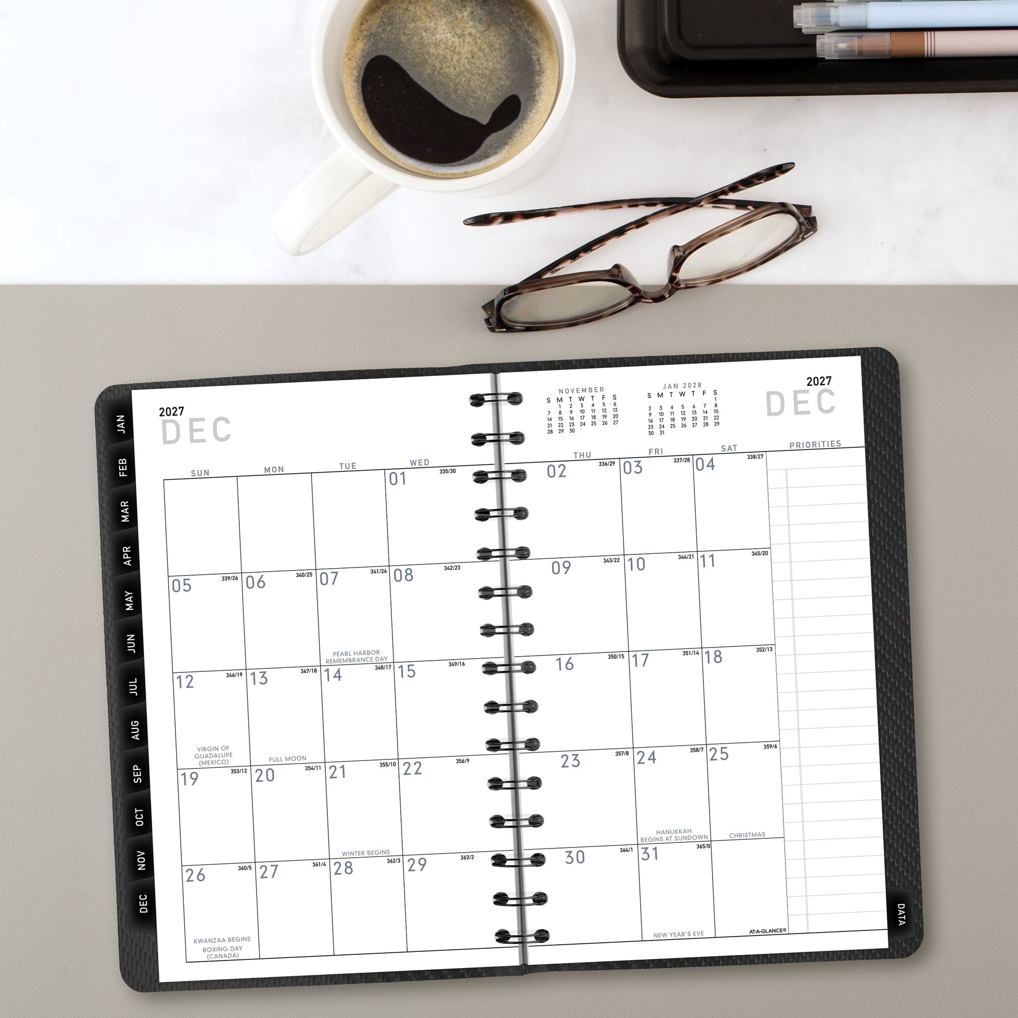 AT-A-GLANCE Contemporary 2027 Weekly Monthly Planner Charcoal Small 5 x 8 -